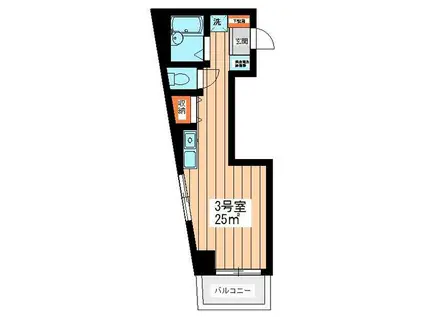 サンライズN(ワンルーム/4階)の間取り写真