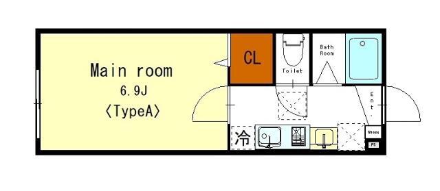 レーヴ・KOIWA(1K/1階)の間取り写真