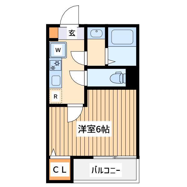 アザーレ・ソラ海老名(1K/1階)の間取り写真