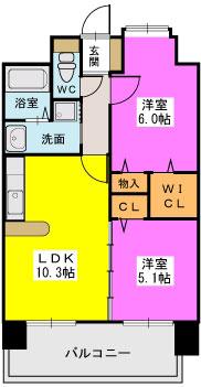 ステラSTII(2LDK/1階)の間取り写真