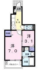 グレースNEO壱番館A(1K/1階)の間取り写真