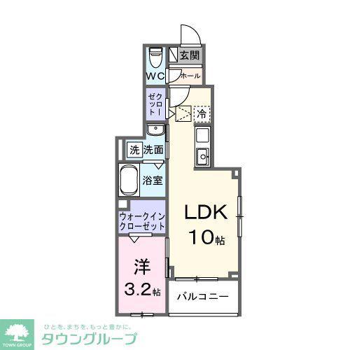 カーサルジェンドVI(1LDK/1階)の間取り写真