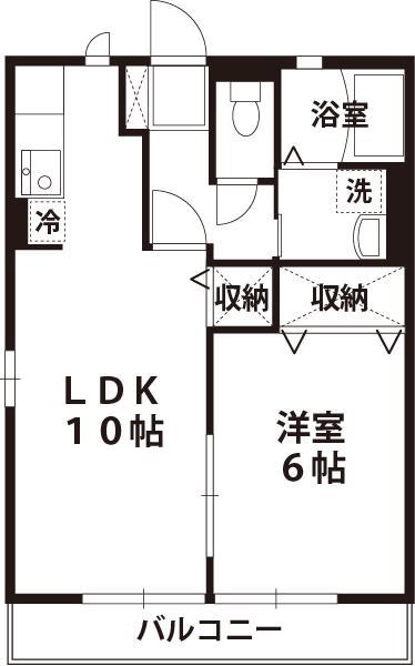 ベルメゾンB(1LDK/1階)の間取り写真