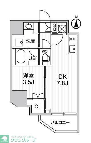 ALTERNA亀戸III(1DK/9階)の間取り写真