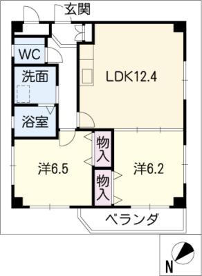 LECOURAGE(2LDK/1階)の間取り写真