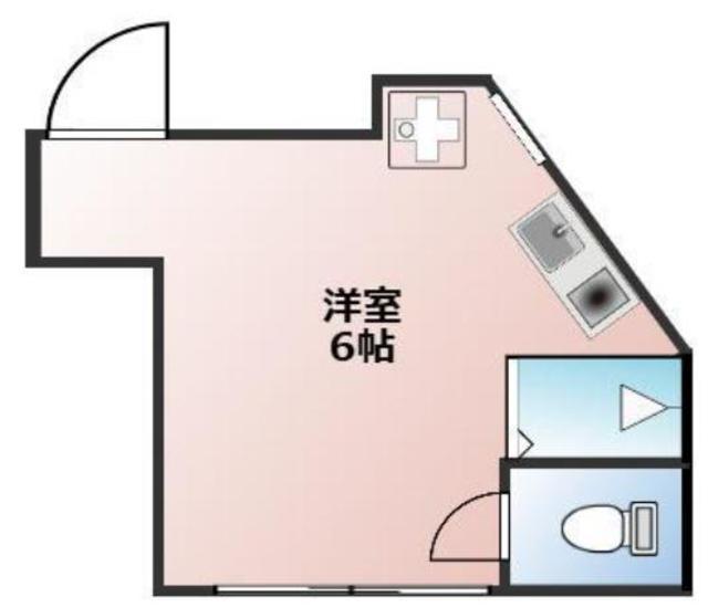 コーポ青木第7(ワンルーム/1階)の間取り写真
