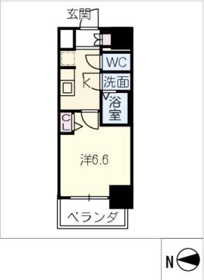 ディアレイシャス名古屋大須通(1K/7階)の間取り写真