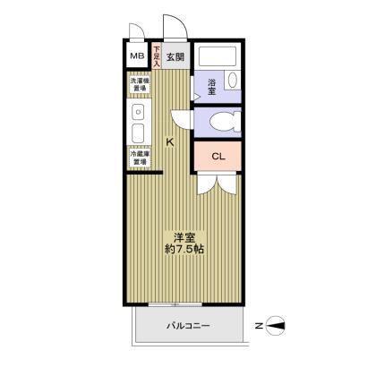 エスポワール須磨(1K/2階)の間取り写真