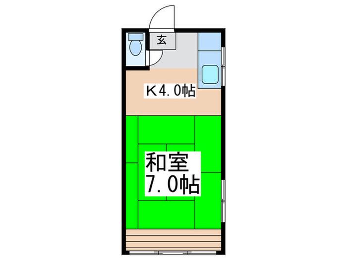 高砂マンション(ワンルーム/1階)の間取り写真
