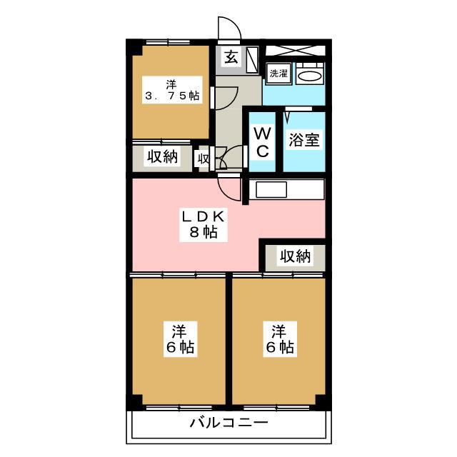 グリーンファースト(3LDK/4階)の間取り写真