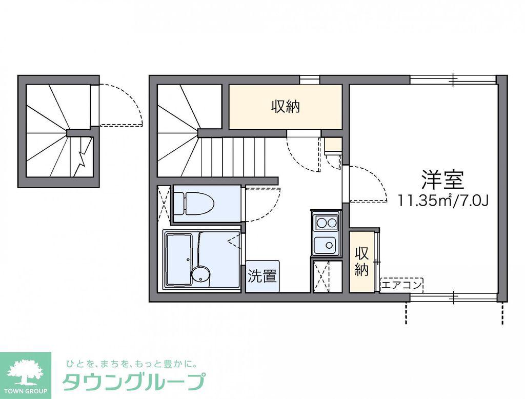 レオネクストアローステージIII(1K/2階)の間取り写真