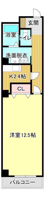 ゆず板屋(1K/3階)の間取り写真
