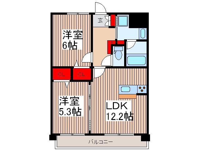 アロッジオ(2LDK/2階)の間取り写真