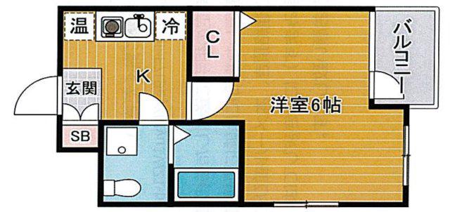 メゾンド平岡3番館(1K/2階)の間取り写真