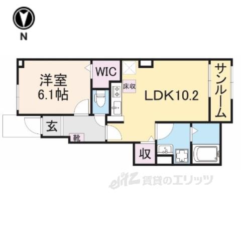 アルカンシエル・ベル2(1LDK/1階)の間取り写真