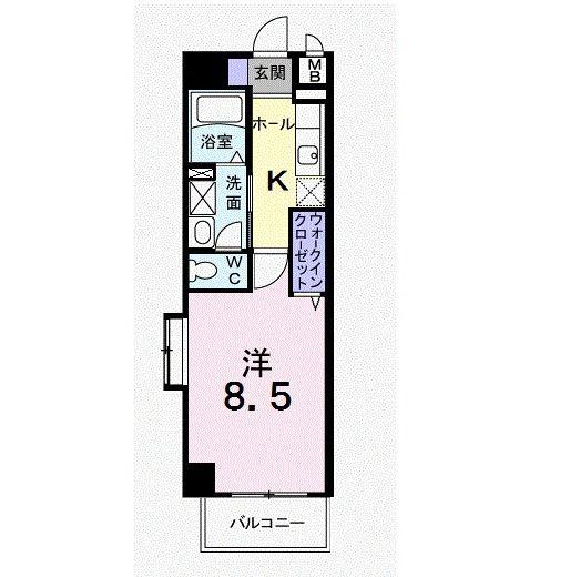 フォレスタ国立(1K/3階)の間取り写真