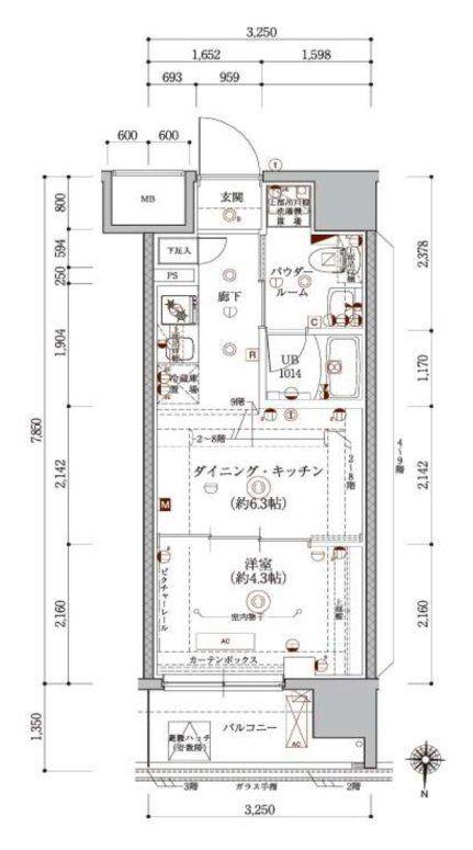 VERXEED綾瀬DUER(1DK/2階)の間取り写真