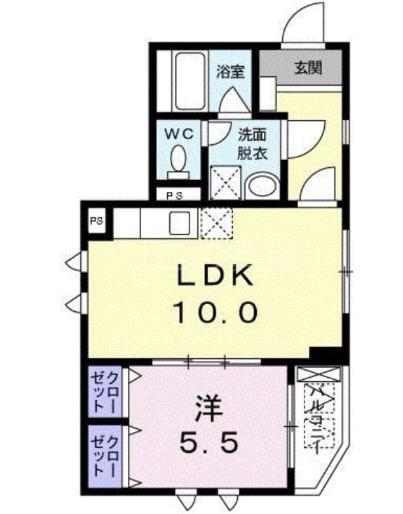 アドニスター・西大井(1LDK/4階)の間取り写真