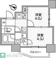 ラヴィエール三ノ輪(2K/7階)の間取り写真