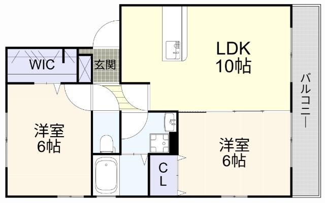 ハイムベフ B棟(2LDK/1階)の間取り写真
