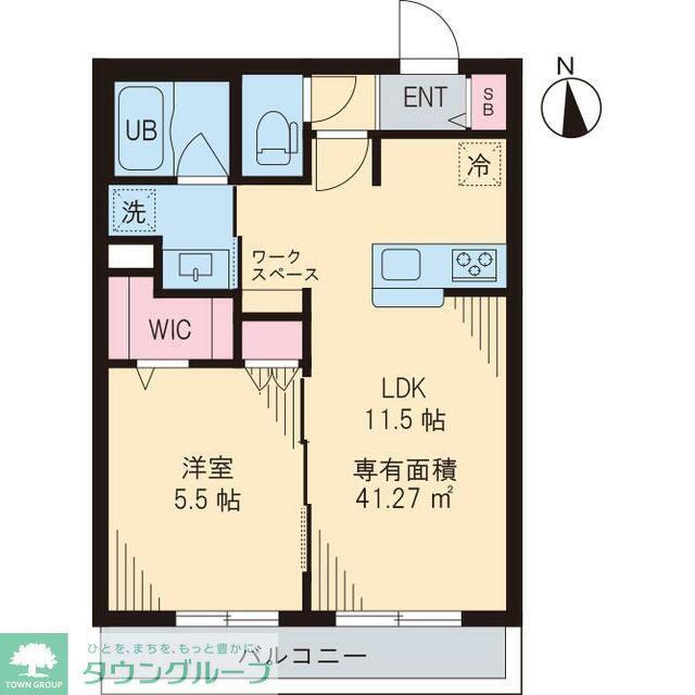 セレーナ柳沢(1LDK/1階)の間取り写真