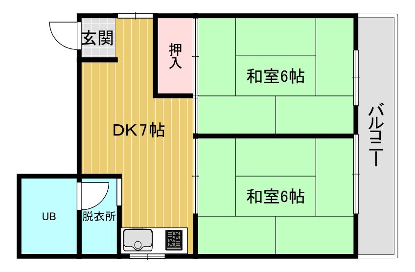 シャルム風見鶏(1DK/1階)の間取り写真