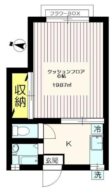 コーポリナ(1K/1階)の間取り写真