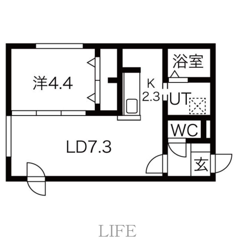 メニーズコートII(1LDK/1階)の間取り写真