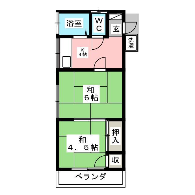 コーポラス コーダ(2K/2階)の間取り写真