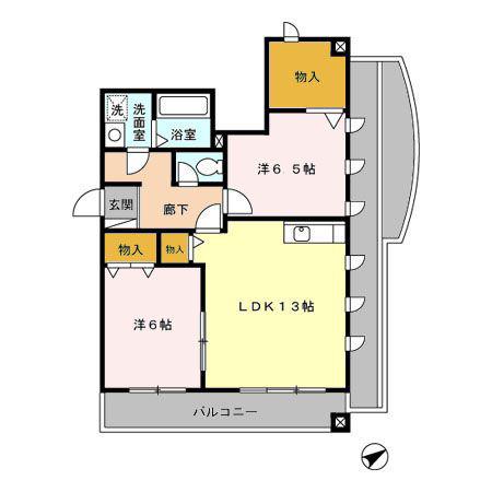 MFLATS(2LDK/2階)の間取り写真