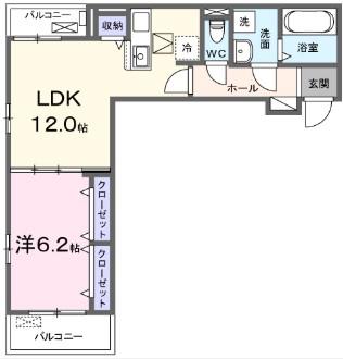 SUNLIT 三木(1LDK/1階)の間取り写真