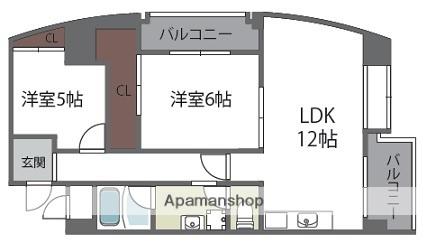 ジュネスニッコー(2LDK/4階)の間取り写真
