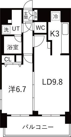 プレサンス名古屋STATIONアブソリュート(1LDK/13階)の間取り写真