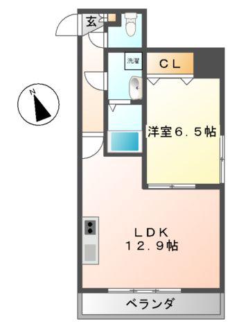 LA FACADE(1LDK/6階)の間取り写真