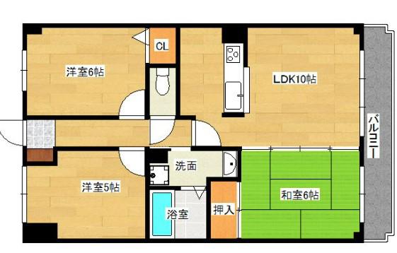 ロイヤルハイツシモダ(3LDK/4階)の間取り写真