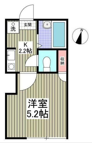 ラウレアふじみ野(1K/1階)の間取り写真