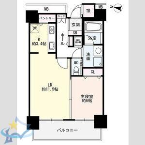 Dグラフォート札幌ステーションタワー(1LDK/21階)の間取り写真