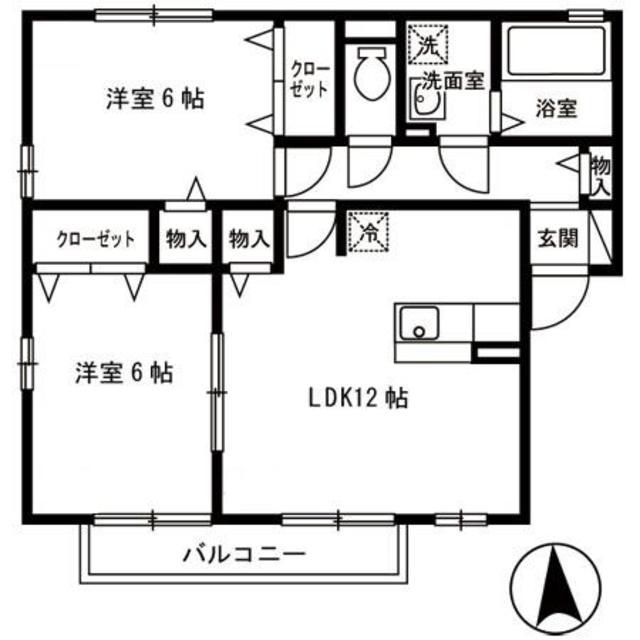 フローレスサクラ(2LDK/2階)の間取り写真