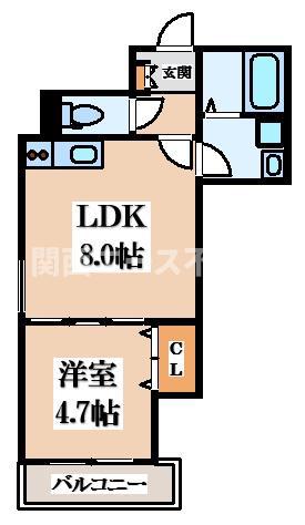 D PORTA REFINARD(1LDK/2階)の間取り写真