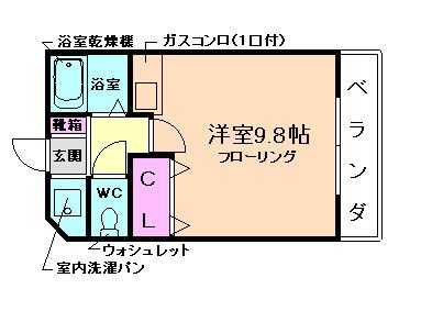 カサモラーダ船場(ワンルーム/4階)の間取り写真