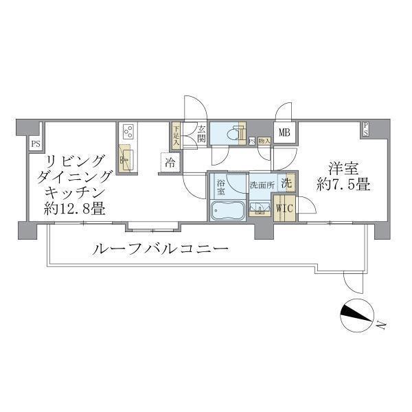 COCO-CHILL KAMEARI(1LDK/7階)の間取り写真