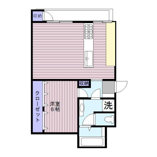 白金今里アパート1号館(1LDK/4階)の間取り写真