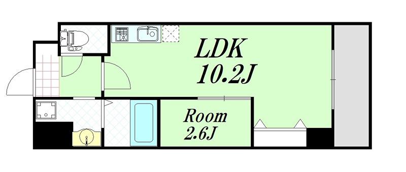 サンフォリア大手前(1LDK/6階)の間取り写真