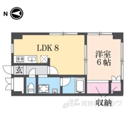 第2サンタウン(1LDK/1階)の間取り写真
