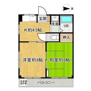 ピュアハイツ(2DK/1階)の間取り写真