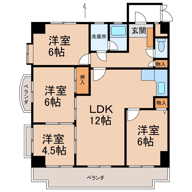 メゾンプラヴァーII(4LDK/3階)の間取り写真