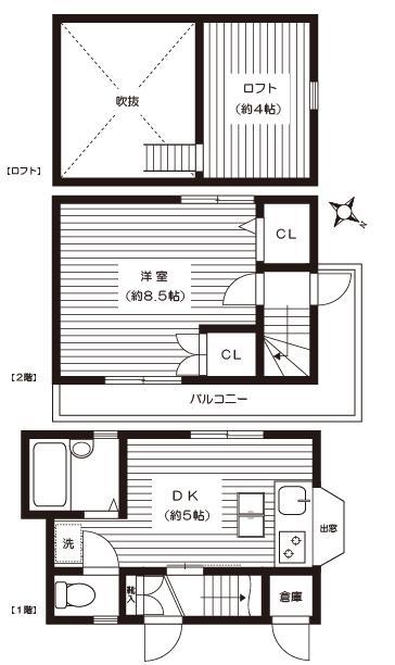 パークサイドK(1DK/1階)の間取り写真
