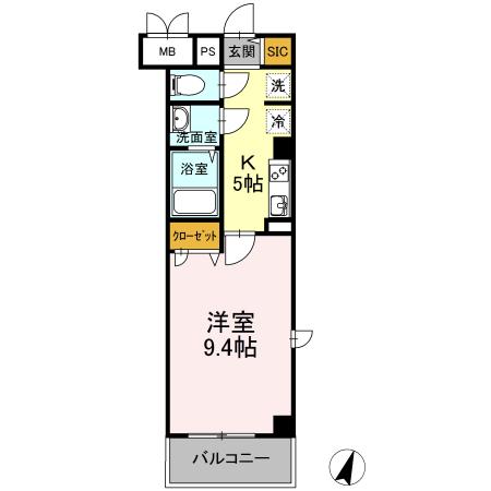 グレイスT吉野町(1K/7階)の間取り写真