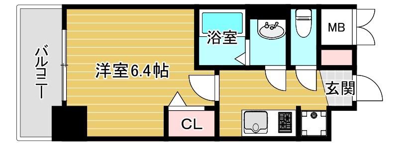 N&65287Sマンション都島(1K/9階)の間取り写真