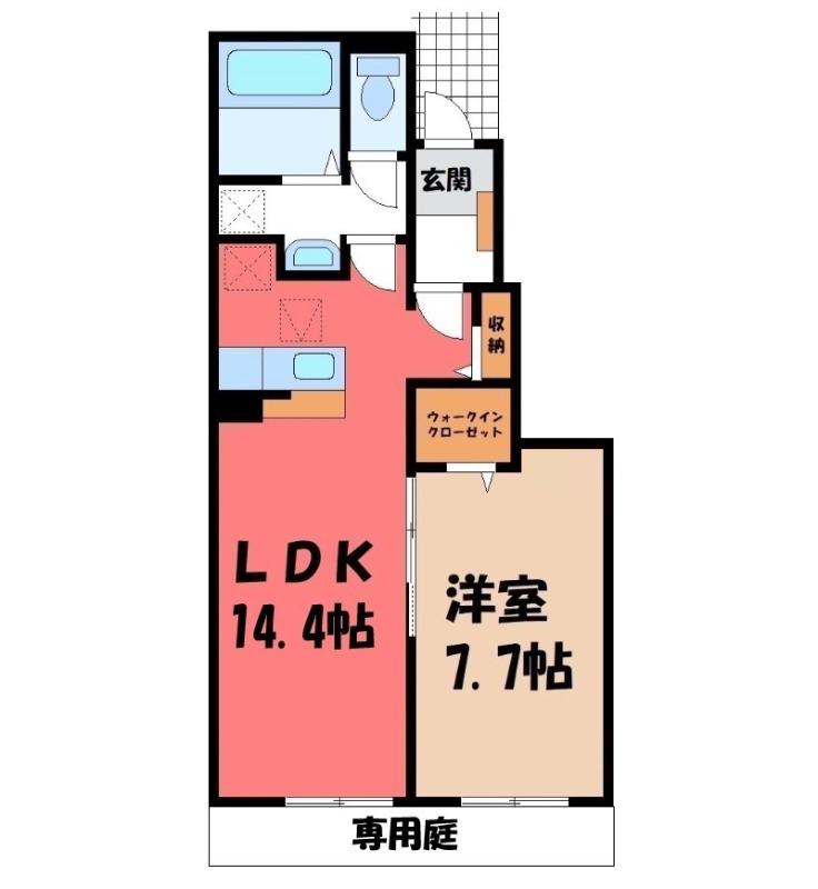 フローレス コート I(1LDK/1階)の間取り写真